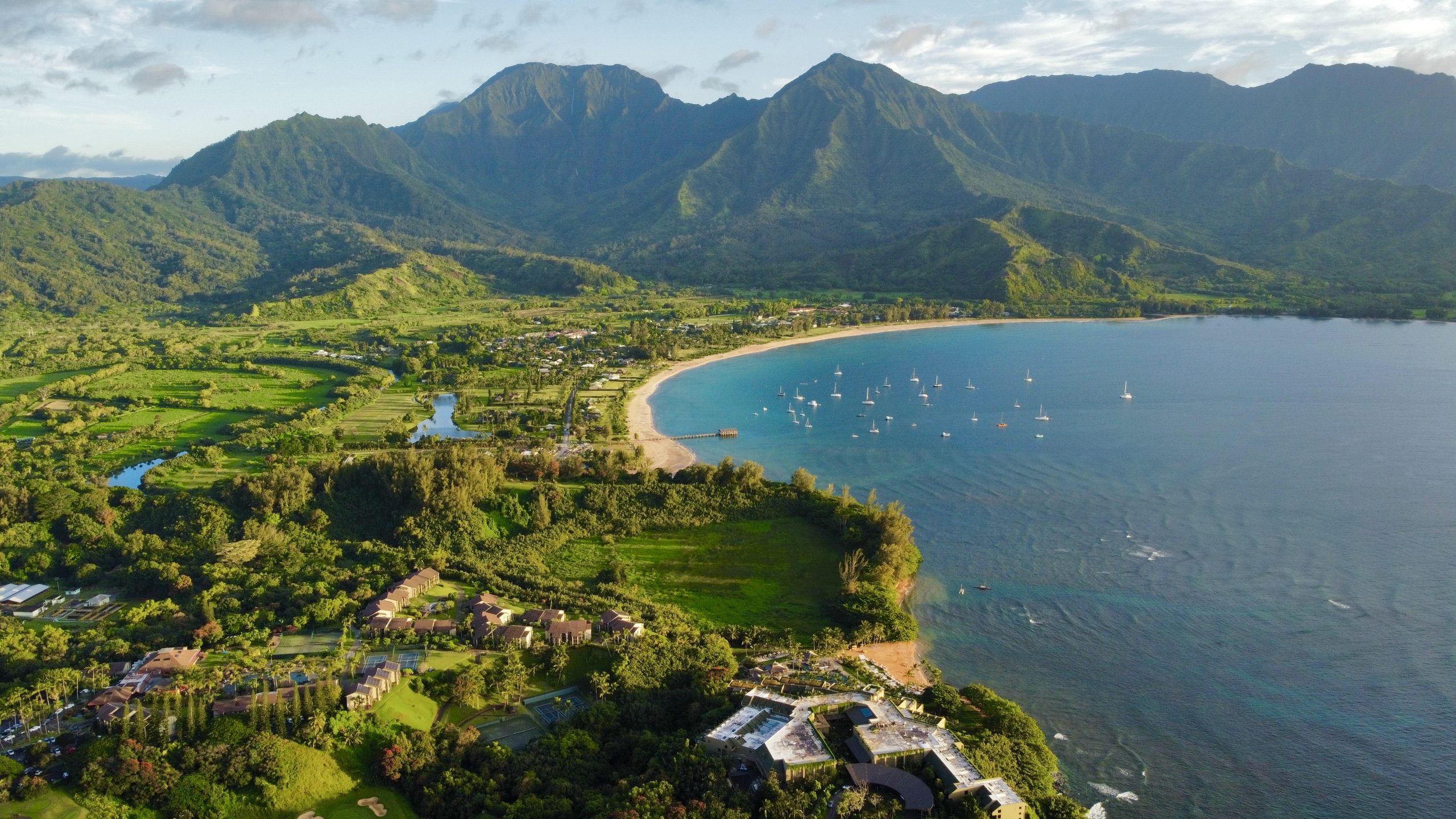 View over Hanalei Bay, Kauai Hawaii