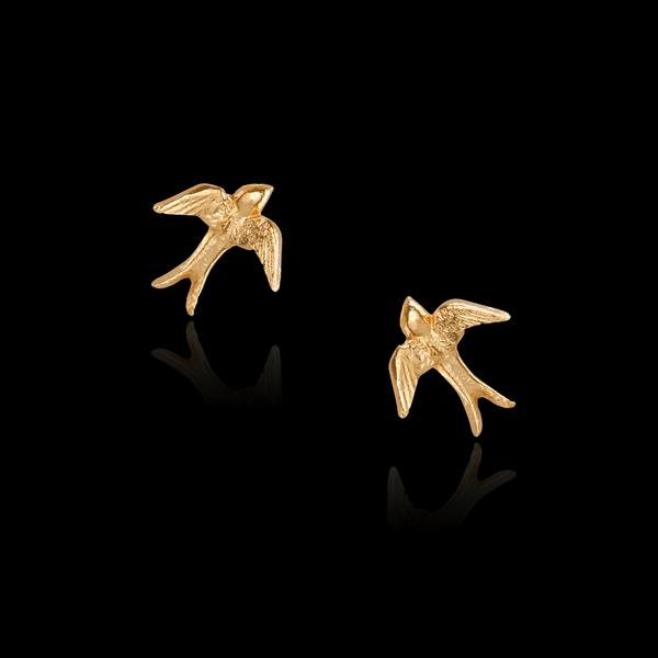 Swallow stud earrings
