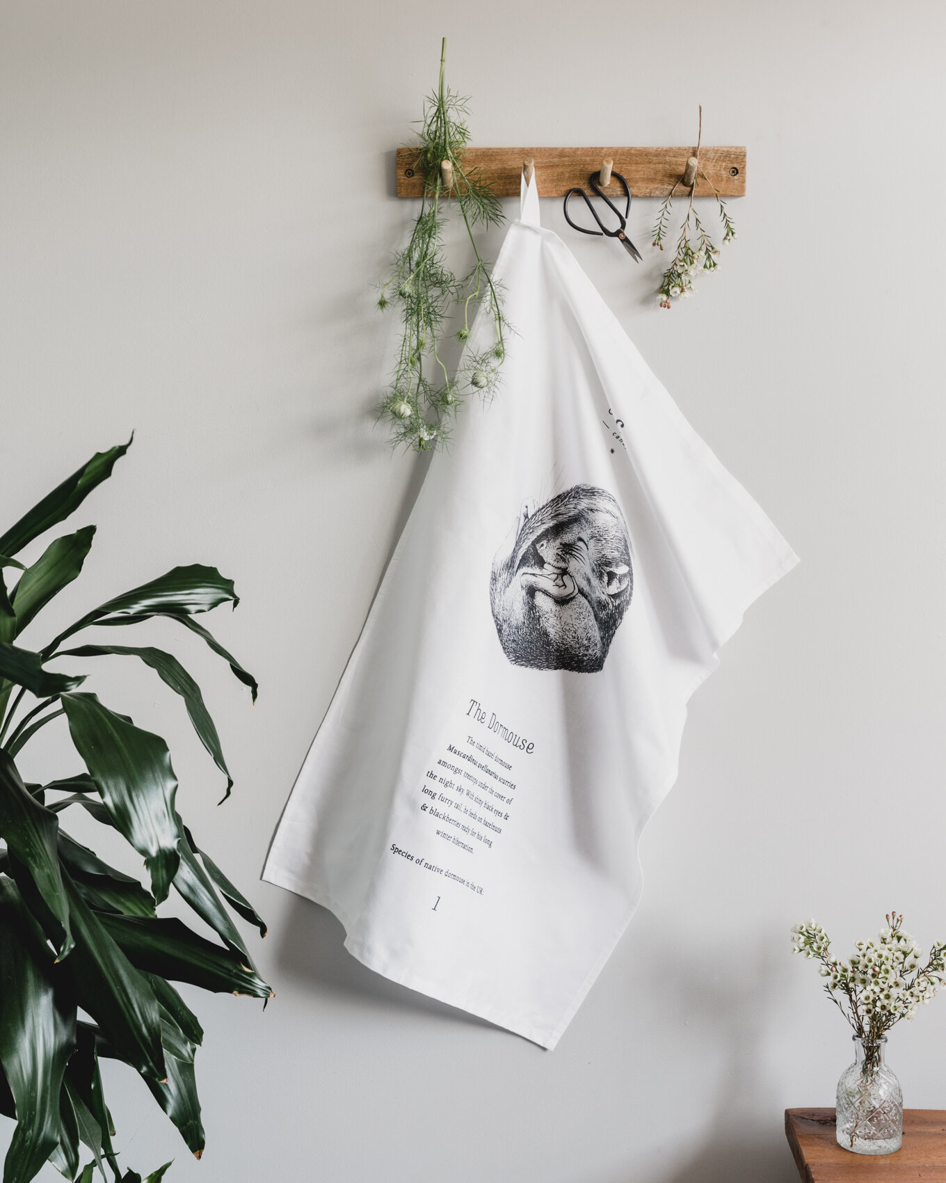 Dormouse tea towel