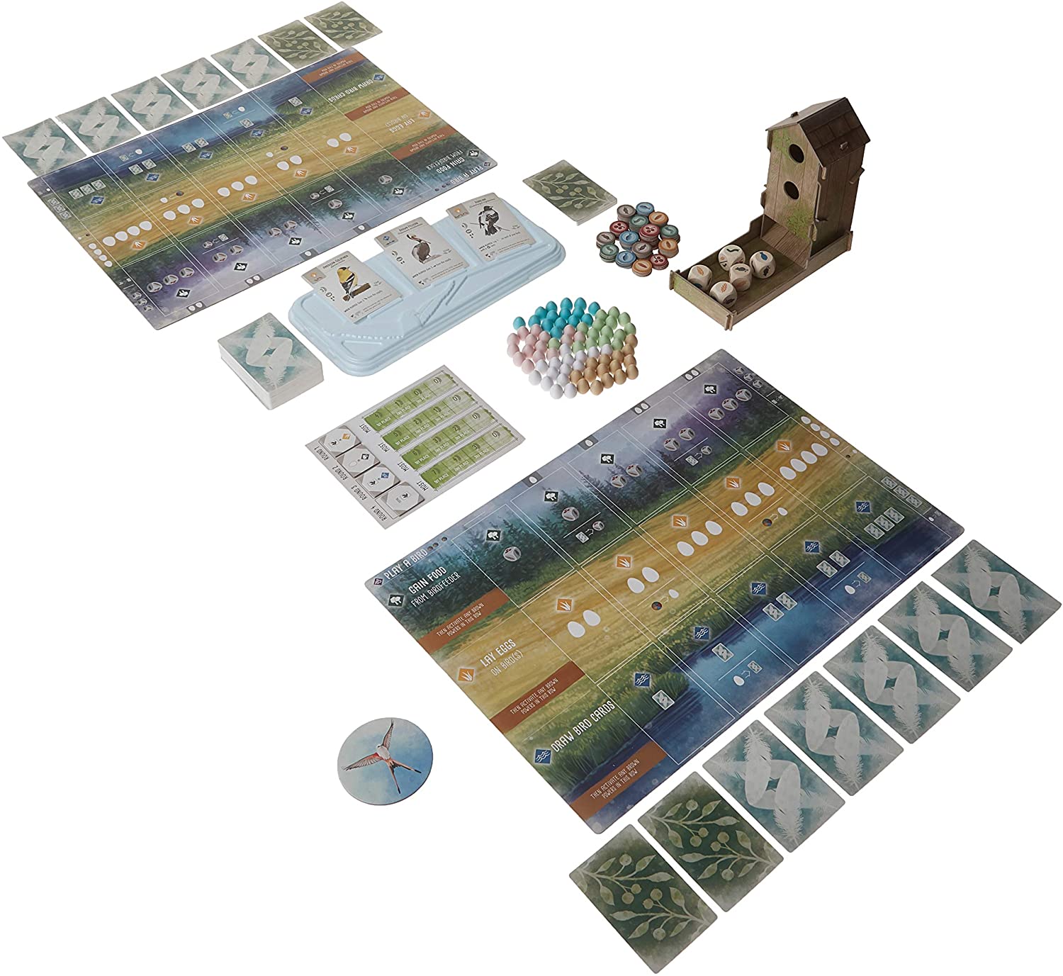 Wingspan set up for 2 players