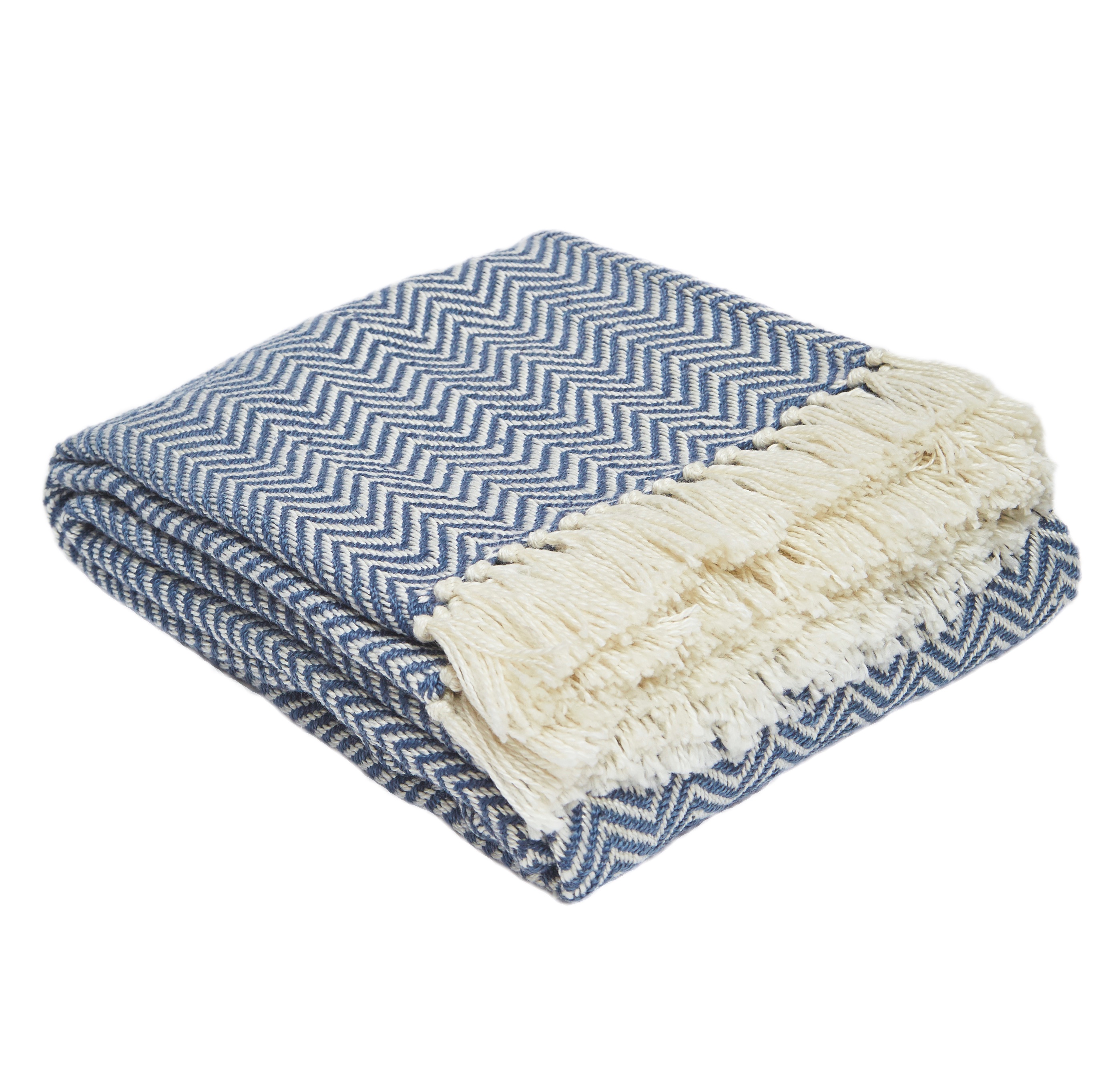 Navy Herringbone Blanket