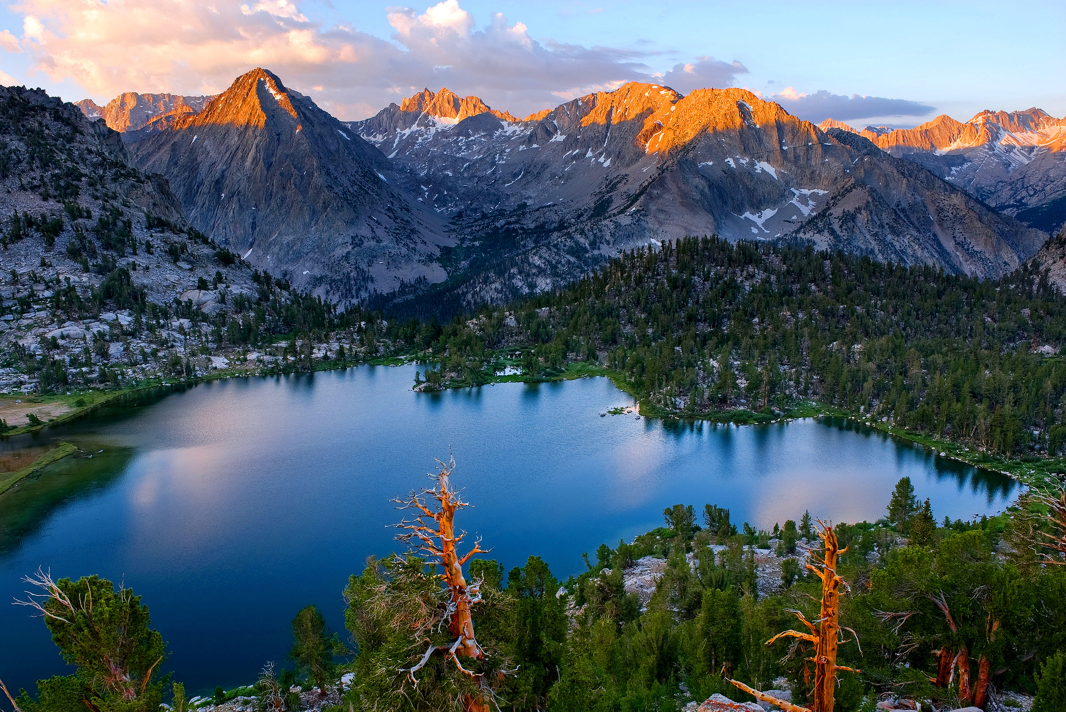 Kings Canyon, Kings Canyon National Park, High Sierra, Sunset, Mountain Peaks in Sunshine,