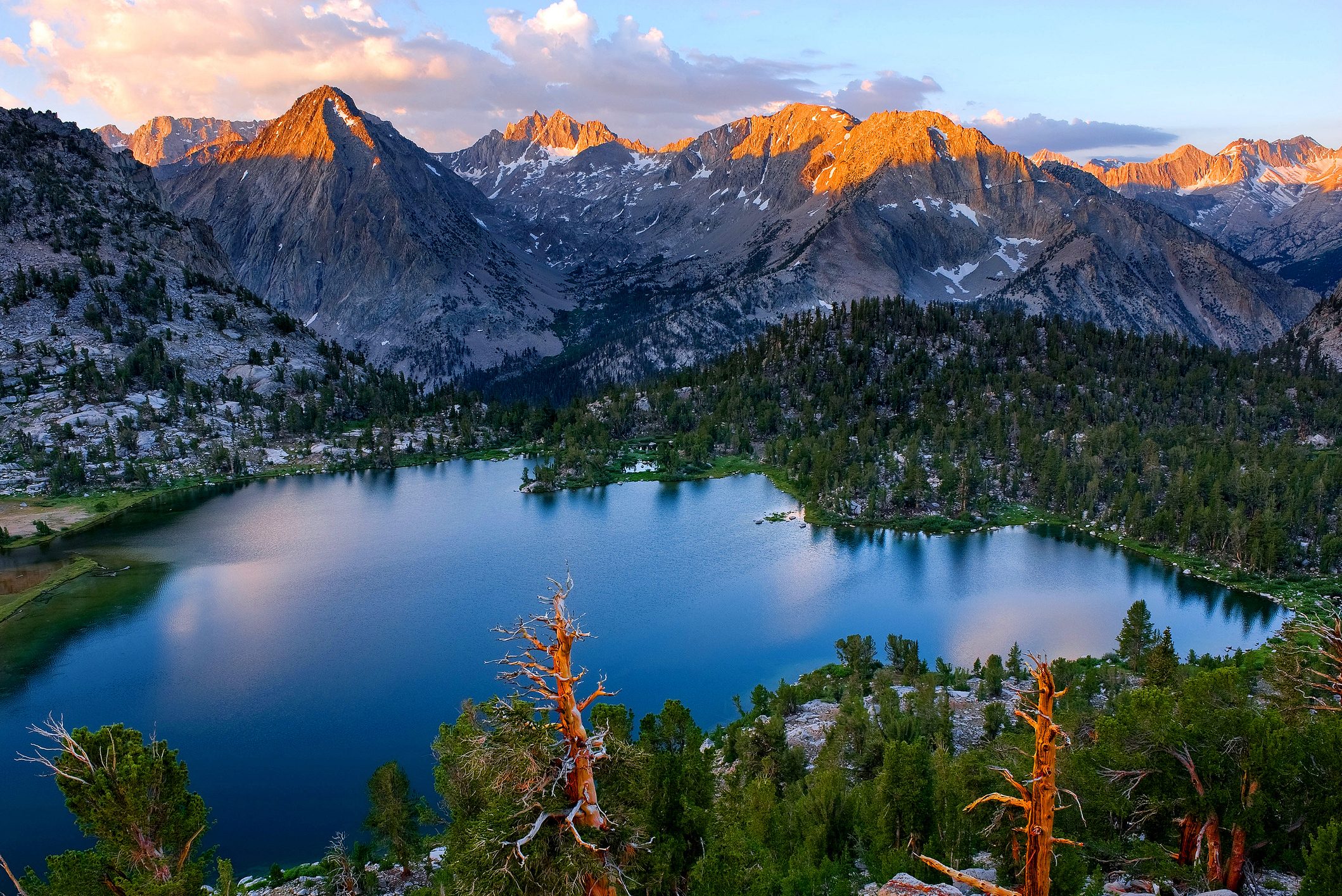Kings Canyon, Kings Canyon National Park, High Sierra, Sunset, Mountain Peaks in Sunshine,