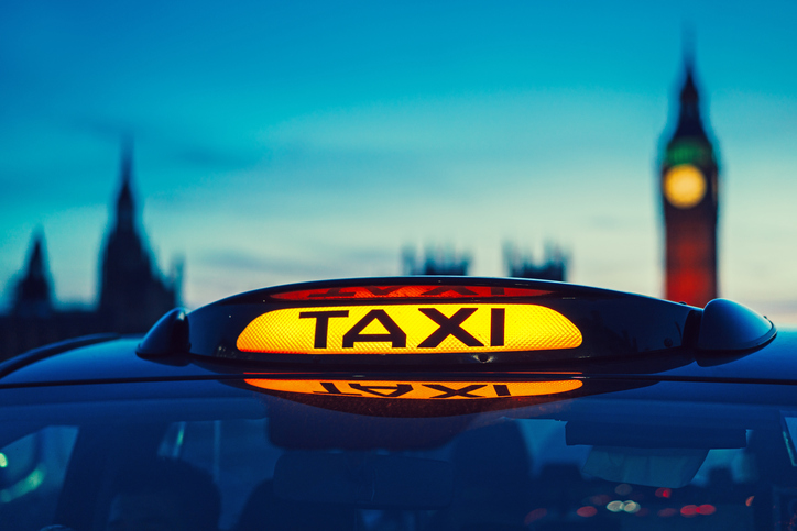 Black taxi sign London