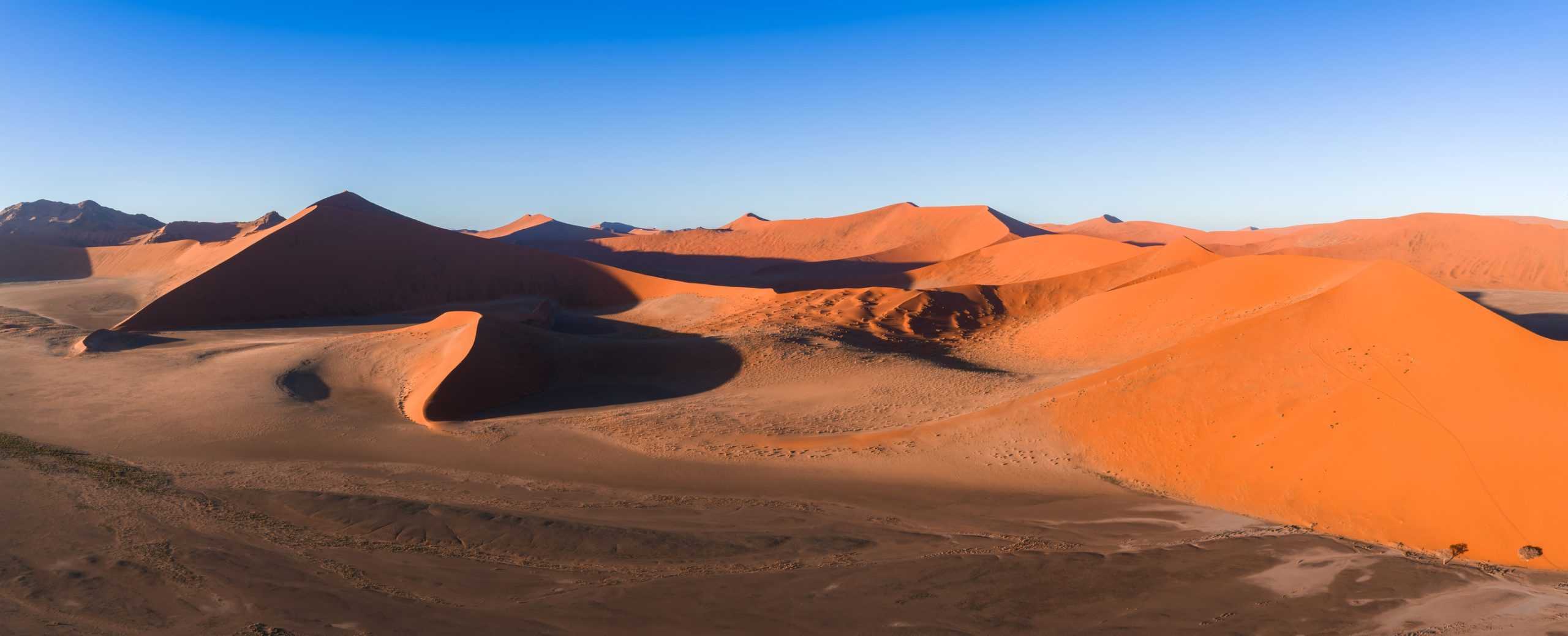 Aerial view of Dune 45 in Sossusvlei, Namib Desert, Namibi