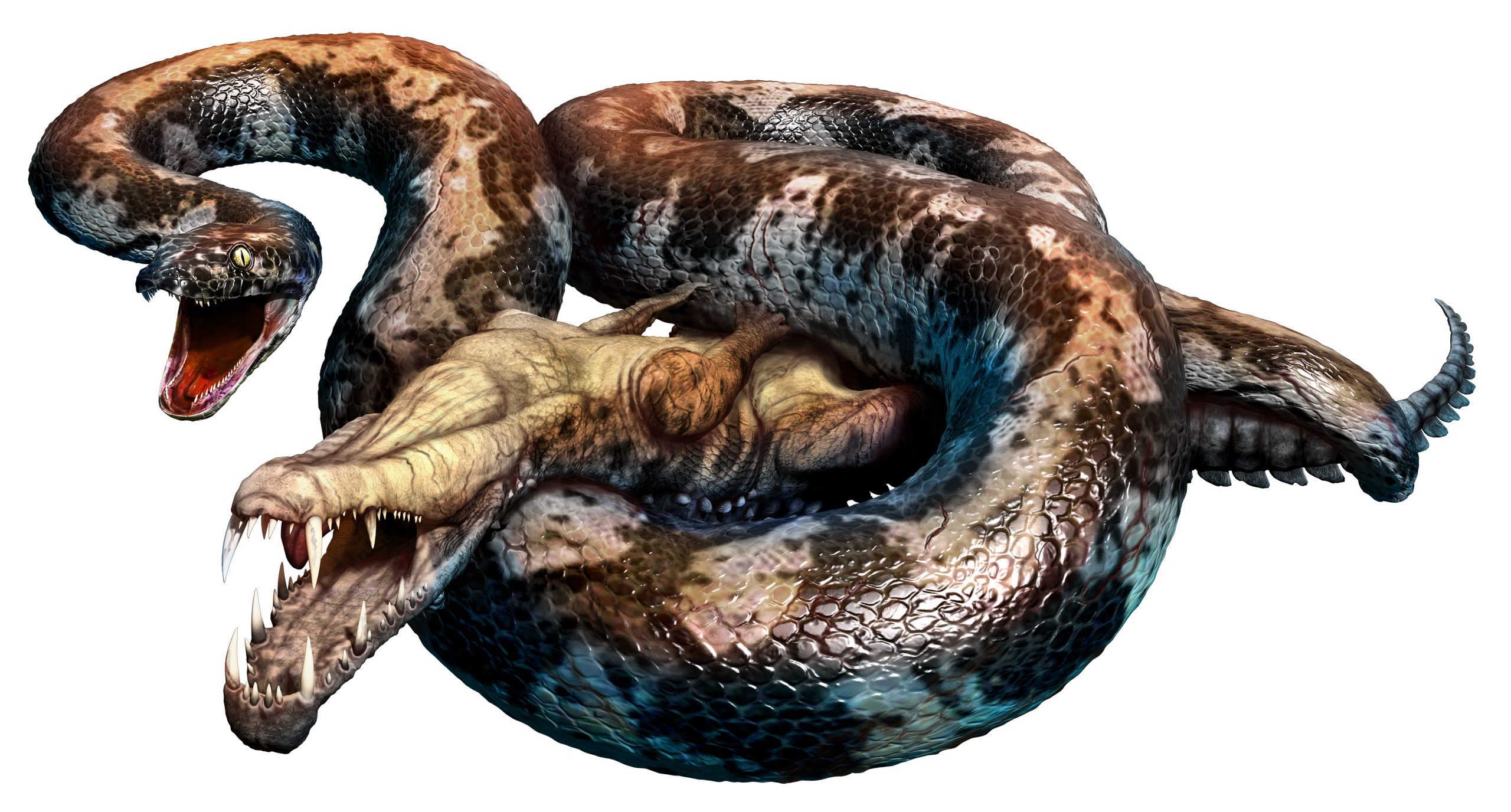 Prehistoric Titanoboa 3D illustration