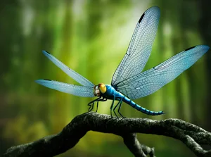 Why were prehistoric insects so large Computer artwork of giant Meganeura resting on a log in a forest, during the Carboniferous period