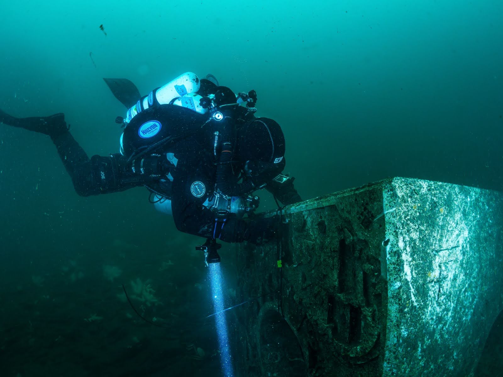 Diver completing survey