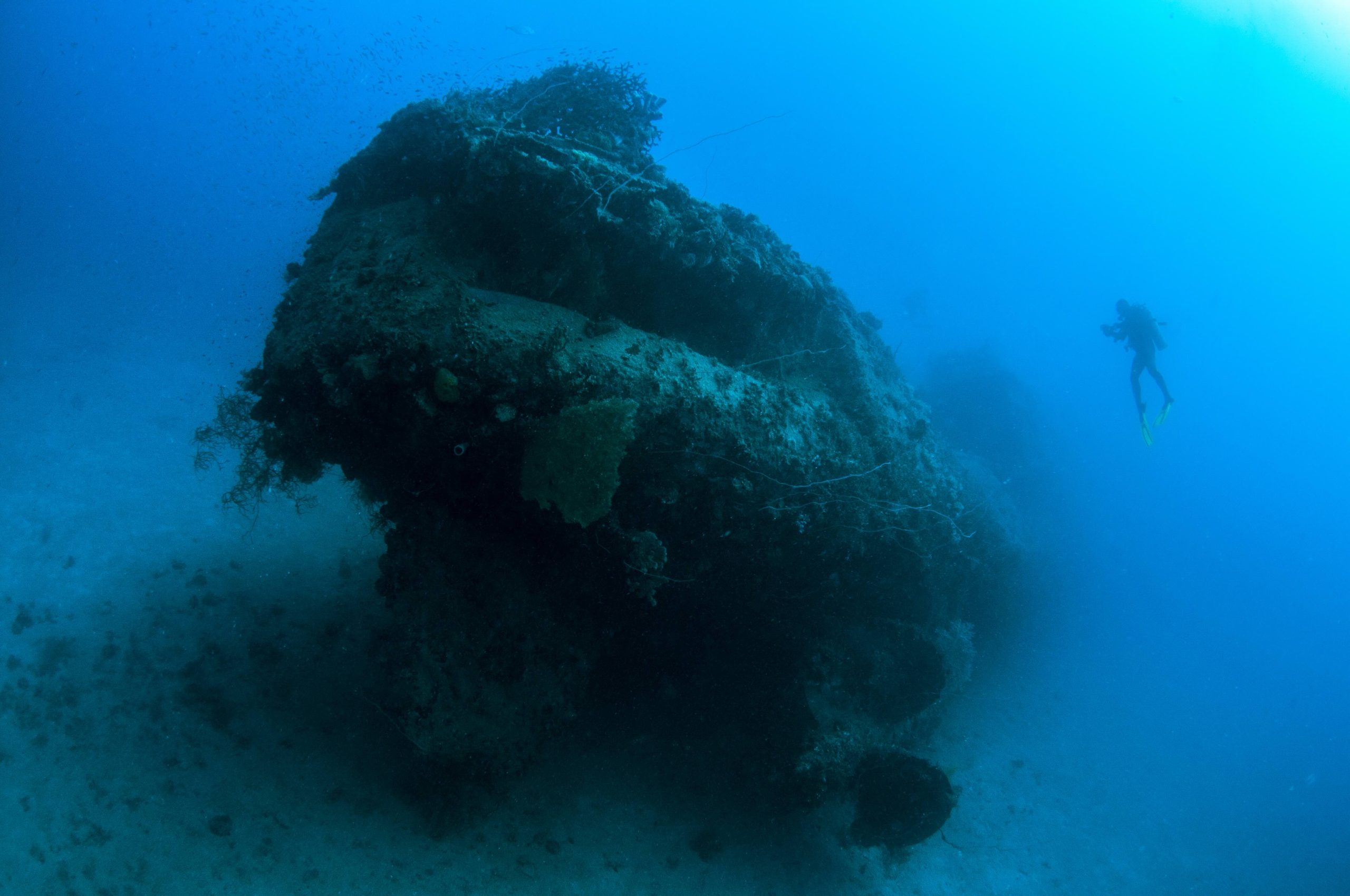 Submarine wreck in Chuuk Lagoon